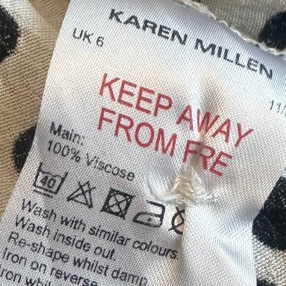 Karen MIllen White Polka Dot Wrap Dress Flutter Sleeves Ruffle Mini Size 2 Women - Picture 9 of 10